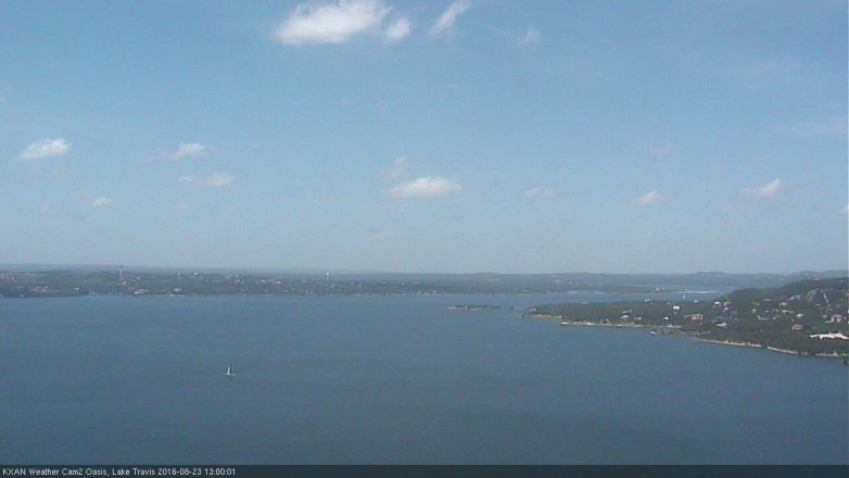 Lake Travis webcam, August 23, 2016 12:25 PM CT