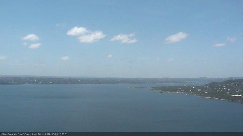 Lake Travis webcam, August 23, 2016 12:35 PM CT