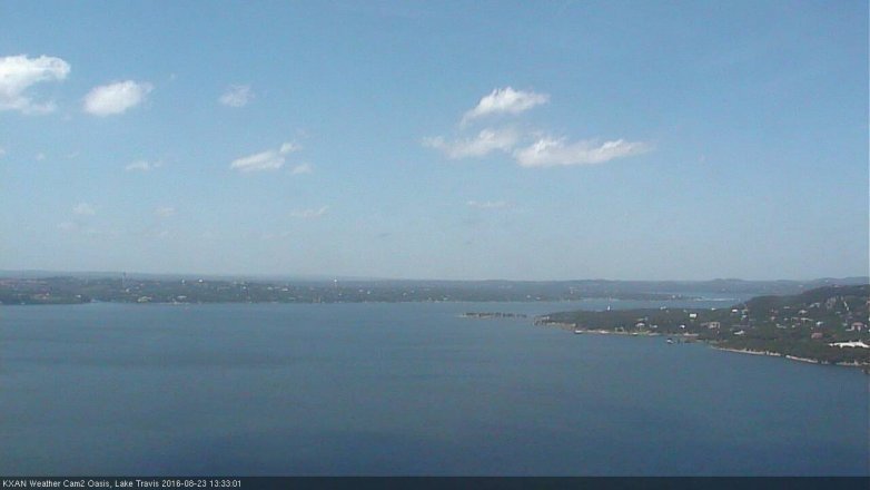 Lake Travis webcam, August 23, 2016 1:00 PM CT