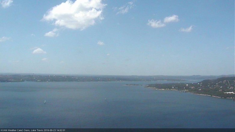 Lake Travis webcam, August 23, 2016 1:15 PM CT