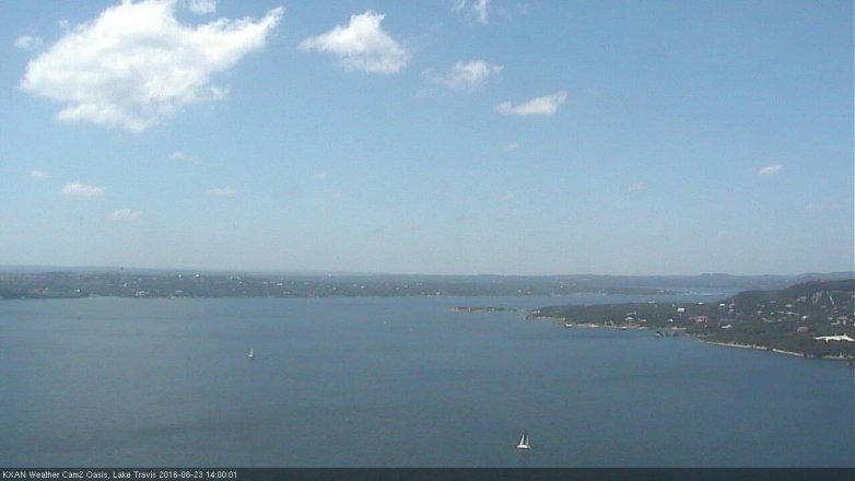 Lake Travis webcam, August 23, 2016 1:30 PM CT