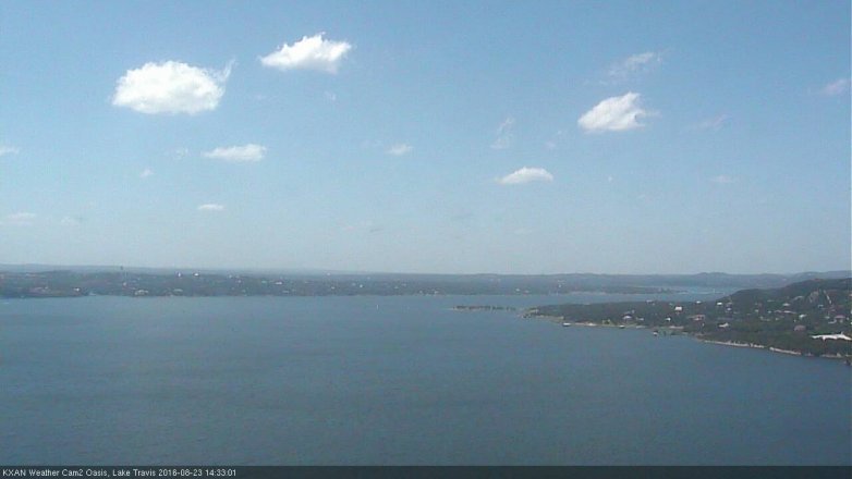 Lake Travis webcam, August 23, 2016 1:55 PM CT