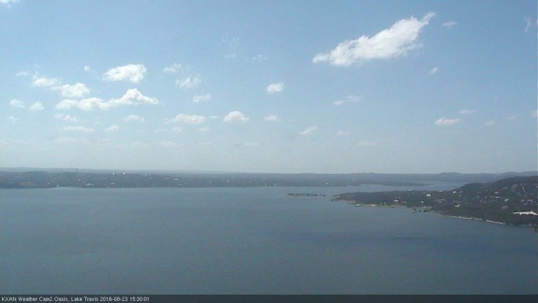 Lake Travis webcam, August 23, 2016 2:45 PM CT