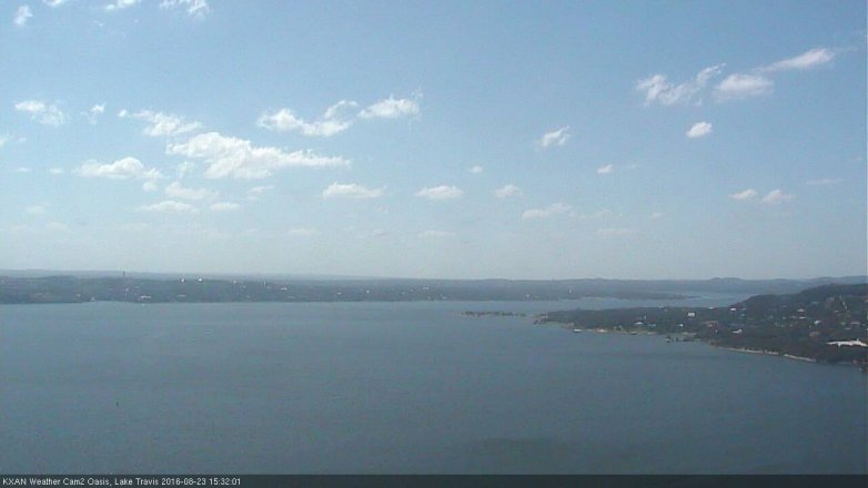 Lake Travis webcam, August 23, 2016 2:50 PM CT