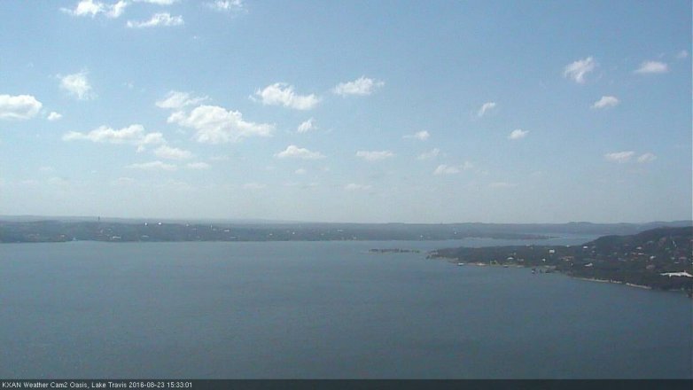 Lake Travis webcam, August 23, 2016 3:00 PM CT