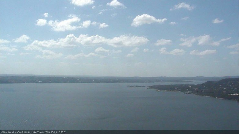 Lake Travis webcam, August 23, 2016 3:20 PM CT