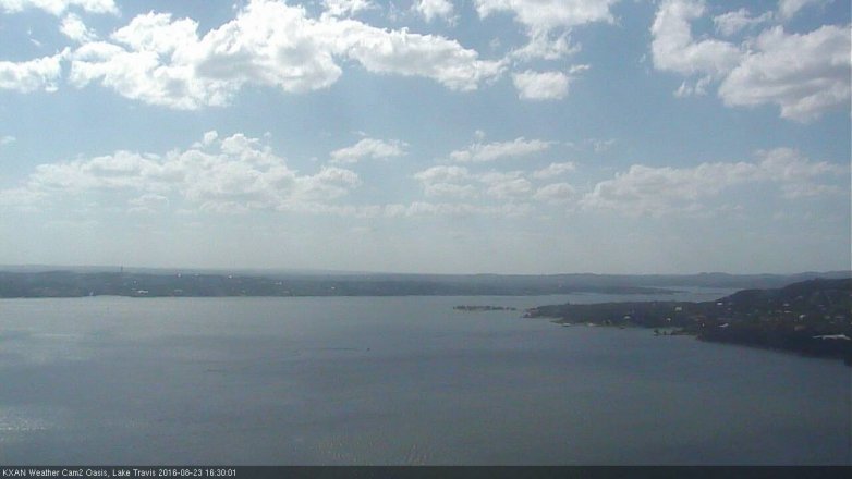 Lake Travis webcam, August 23, 2016 3:45 PM CT