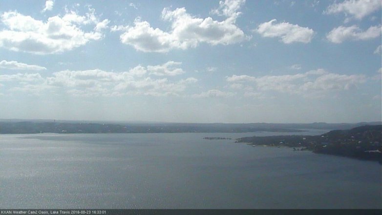 Lake Travis webcam, August 23, 2016 3:55 PM CT