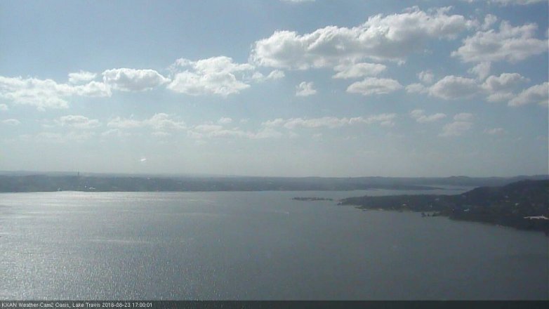 Lake Travis webcam, August 23, 2016 4:05 PM CT