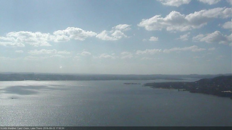 Lake Travis webcam, August 23, 2016 4:25 PM CT