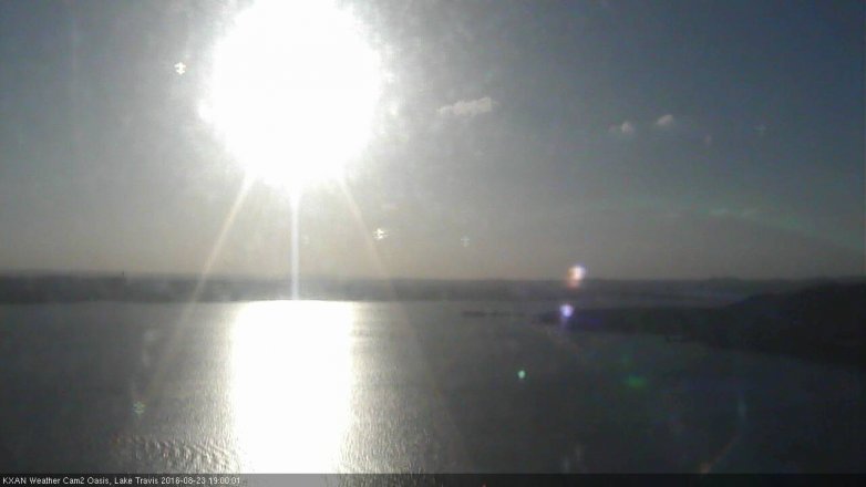 Lake Travis webcam, August 23, 2016 6:25 PM CT
