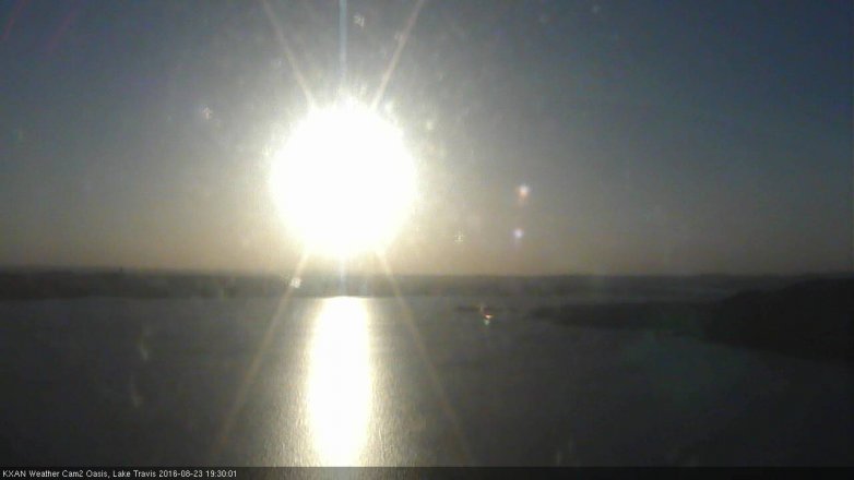 Lake Travis webcam, August 23, 2016 6:35 PM CT