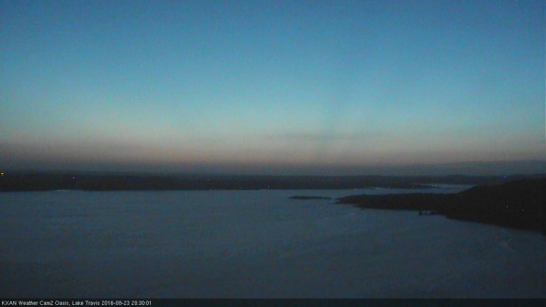 Lake Travis webcam, August 23, 2016 7:40 PM CT