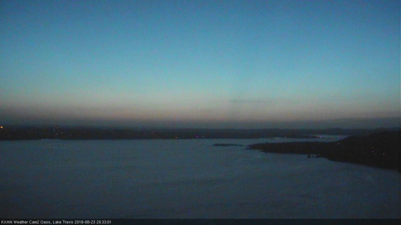 Lake Travis webcam, August 23, 2016 7:45 PM CT