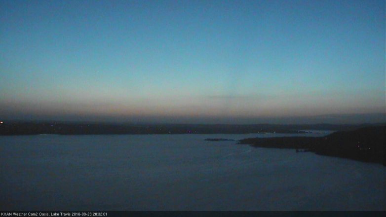 Lake Travis webcam, August 23, 2016 7:50 PM CT