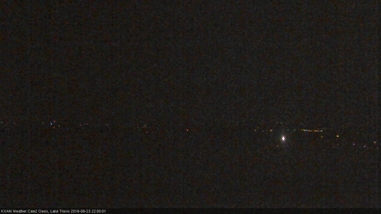 Lake Travis webcam, August 23, 2016 9:30 PM CT