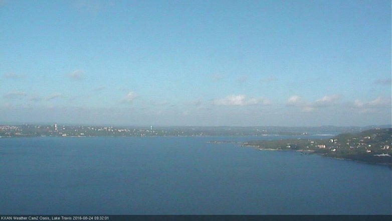 Lake Travis webcam, August 24, 2016 9:00 AM CT