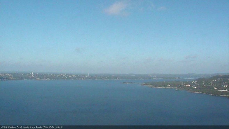 Lake Travis webcam, August 24, 2016 9:05 AM CT