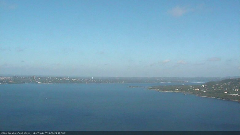 Lake Travis webcam, August 24, 2016 9:15 AM CT