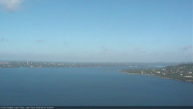 Lake Travis webcam, August 24, 2016 9:20 AM CT
