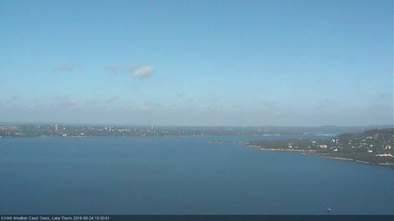 Lake Travis webcam, August 24, 2016 9:35 AM CT