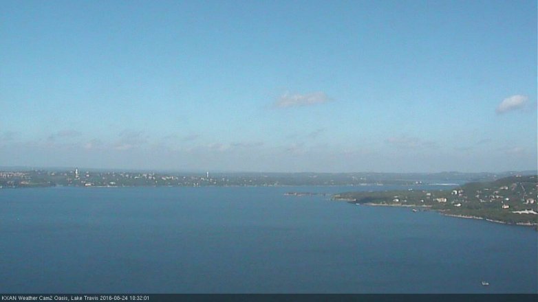 Lake Travis webcam, August 24, 2016 9:45 AM CT