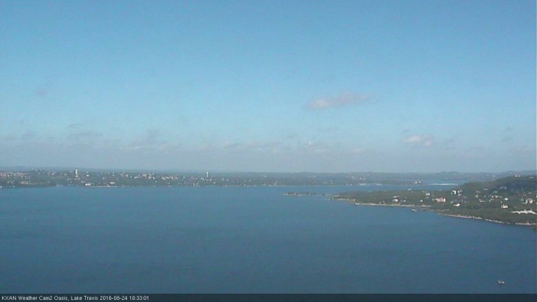 Lake Travis webcam, August 24, 2016 9:50 AM CT