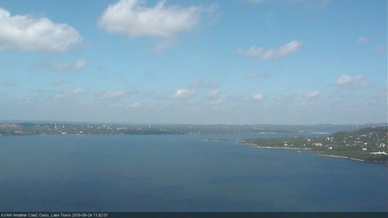 Lake Travis webcam, August 24, 2016 10:10 AM CT
