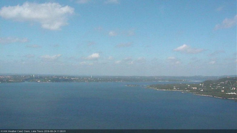 Lake Travis webcam, August 24, 2016 10:20 AM CT