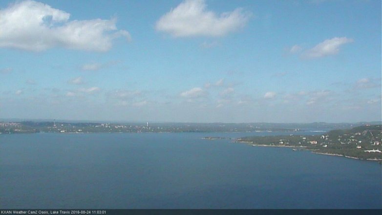 Lake Travis webcam, August 24, 2016 10:25 AM CT