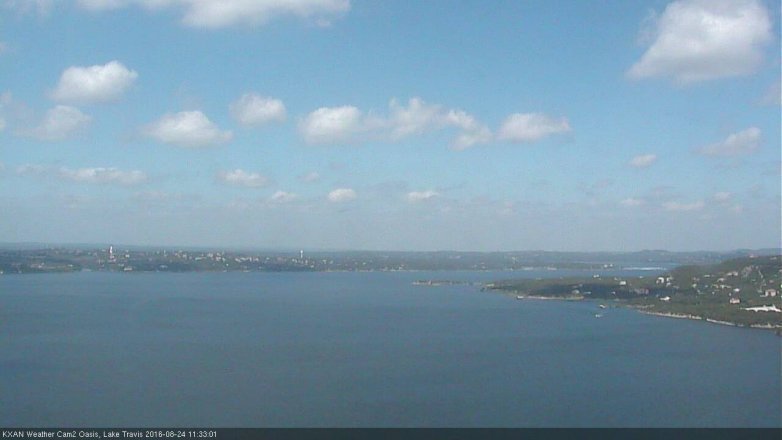 Lake Travis webcam, August 24, 2016 10:40 AM CT