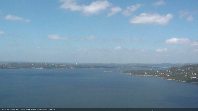Lake Travis webcam, August 24, 2016 11:05 AM CT