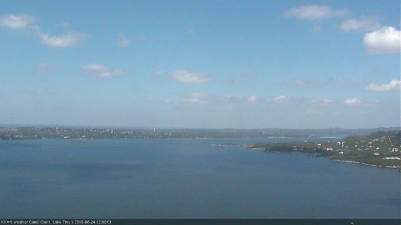 Lake Travis webcam, August 24, 2016 11:15 AM CT