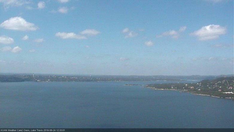 Lake Travis webcam, August 24, 2016 11:45 AM CT