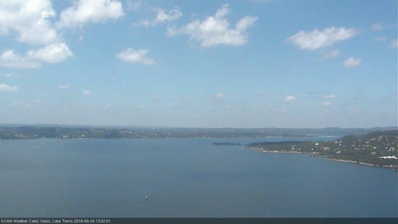 Lake Travis webcam, August 24, 2016 12:05 PM CT