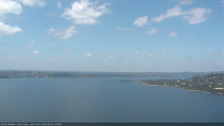 Lake Travis webcam, August 24, 2016 12:10 PM CT