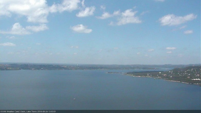 Lake Travis webcam, August 24, 2016 12:20 PM CT