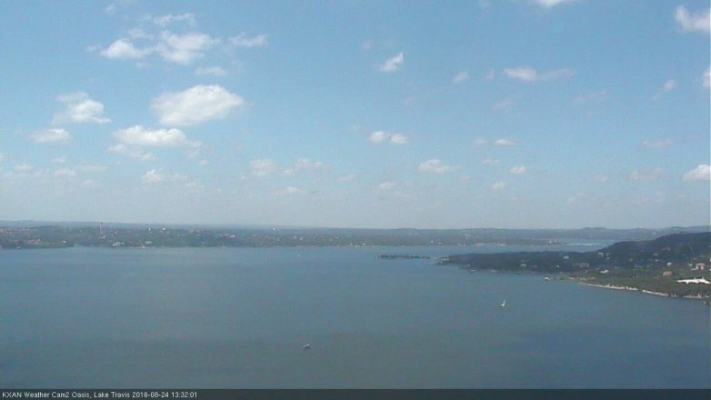 Lake Travis webcam, August 24, 2016 12:40 PM CT