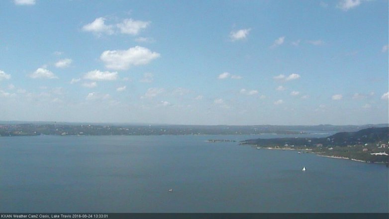 Lake Travis webcam, August 24, 2016 12:50 PM CT