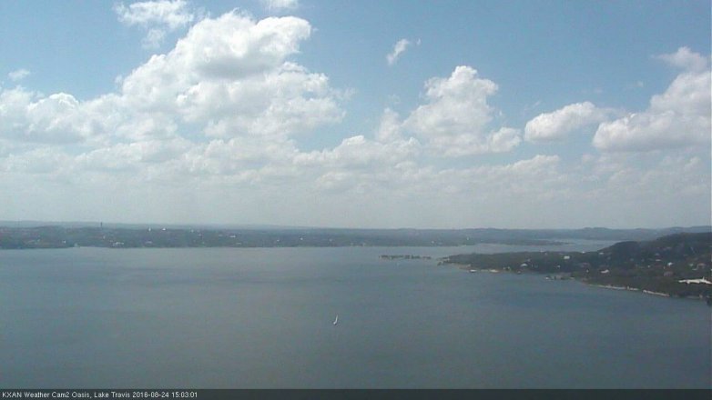 Lake Travis webcam, August 24, 2016 2:10 PM CT