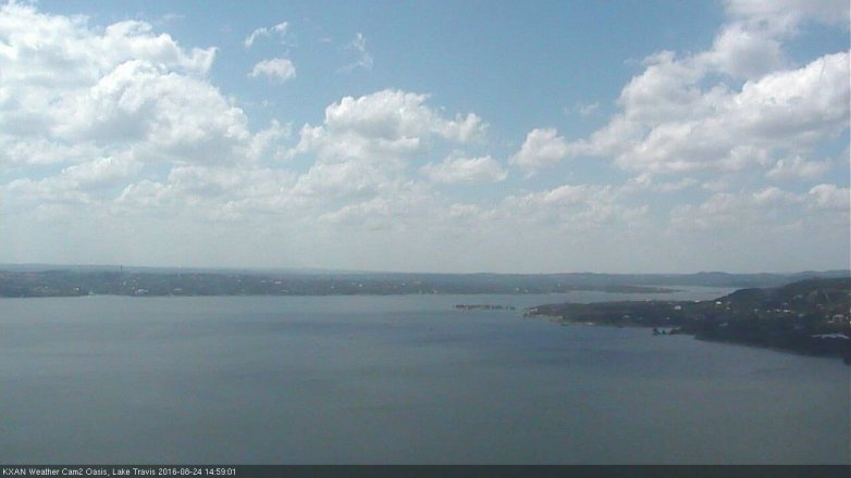 Lake Travis webcam, August 24, 2016 2:25 PM CT