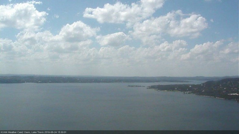 Lake Travis webcam, August 24, 2016 2:50 PM CT