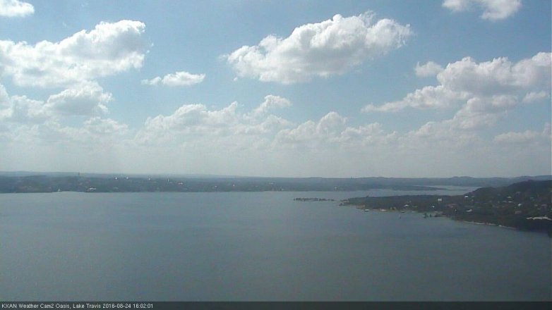 Lake Travis webcam, August 24, 2016 3:10 PM CT