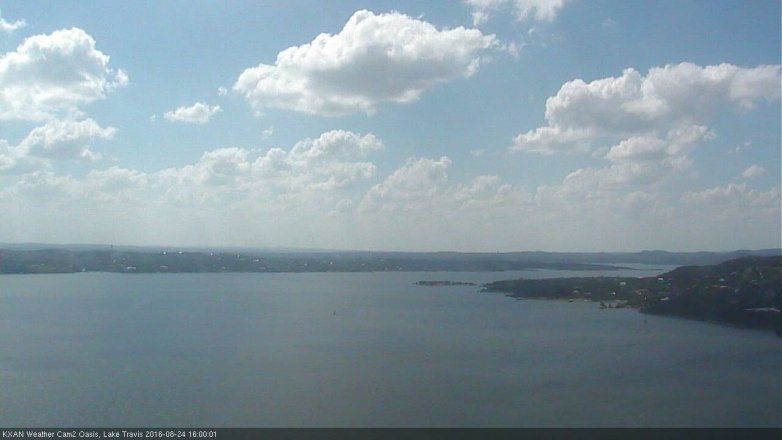 Lake Travis webcam, August 24, 2016 3:20 PM CT