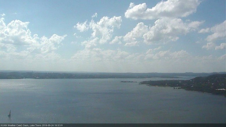 Lake Travis webcam, August 24, 2016 3:45 PM CT