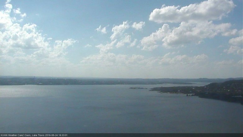 Lake Travis webcam, August 24, 2016 4:05 PM CT