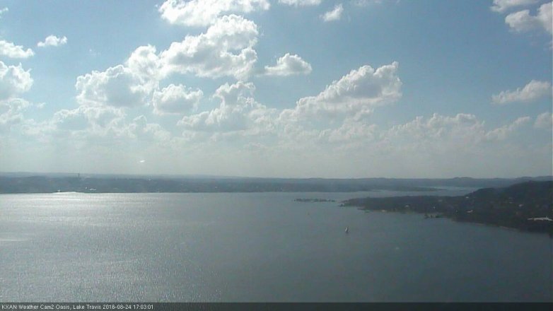 Lake Travis webcam, August 24, 2016 4:35 PM CT