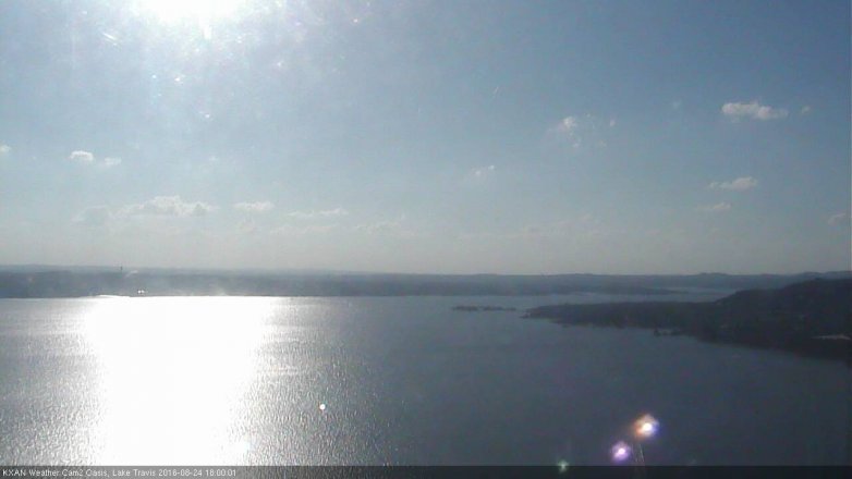 Lake Travis webcam, August 24, 2016 5:05 PM CT