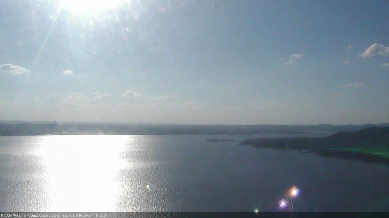Lake Travis webcam, August 24, 2016 5:25 PM CT