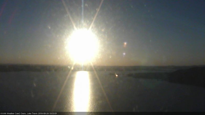 Lake Travis webcam, August 24, 2016 6:50 PM CT